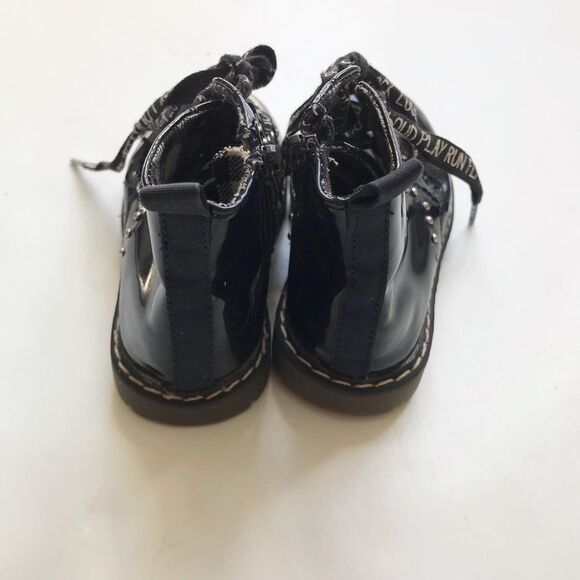ZARA navy blue patent combat boots VGUC size 22(6.5) - Picture 5 of 6